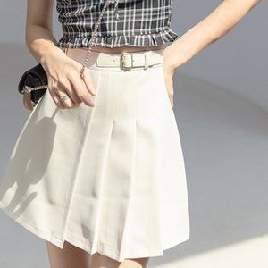 High waist pleated skirt